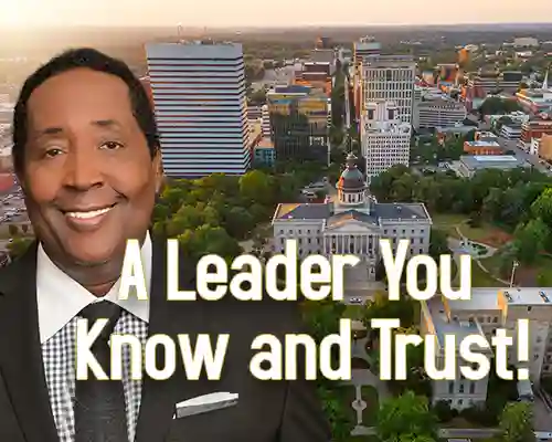 senator jackson with city of columbia in the background